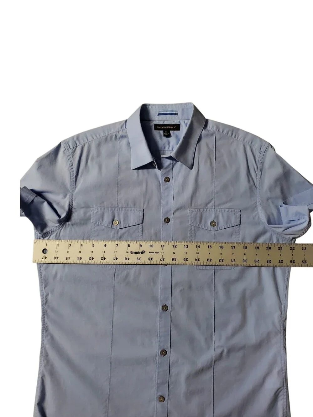 Banana Republic Light Blue Short Sleeve Button-Down Shirt Size Medium